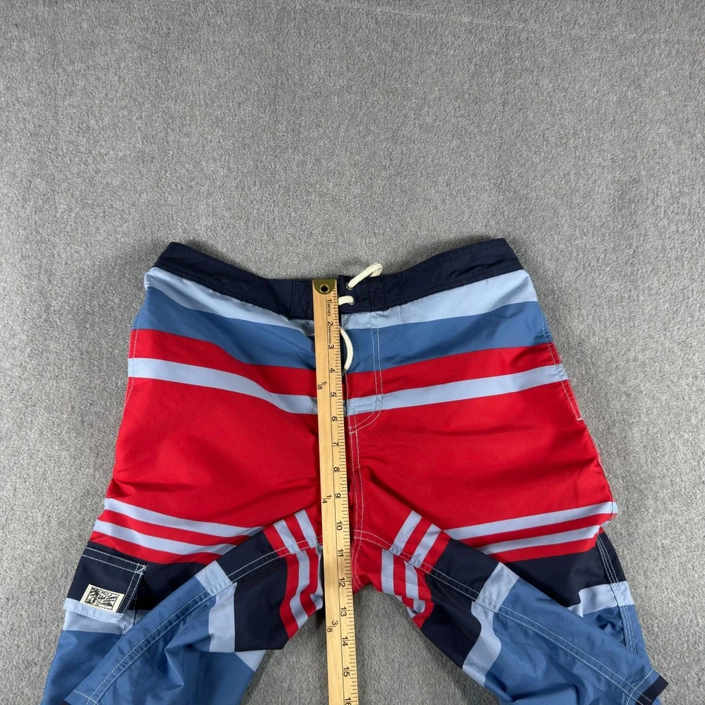 Polo Ralph Lauren Boys Swim Trunks XL 18-20 Red Blue Pony Logo Board Shorts NEW